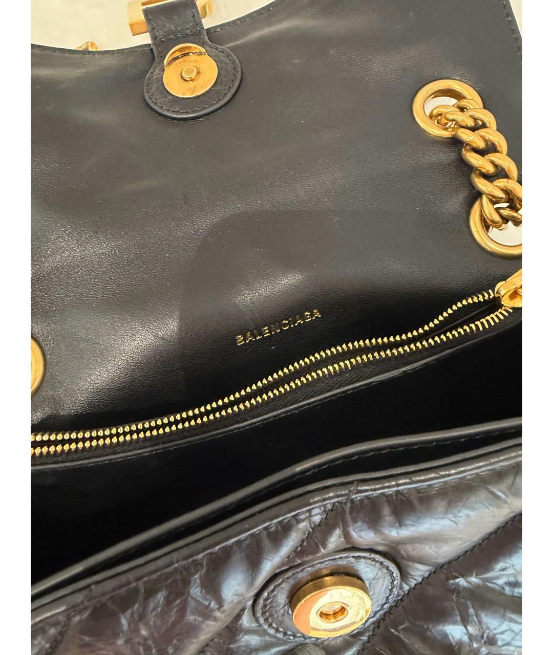 BALENCIAGA Черная кожаная сумка через плечо, фото 8
