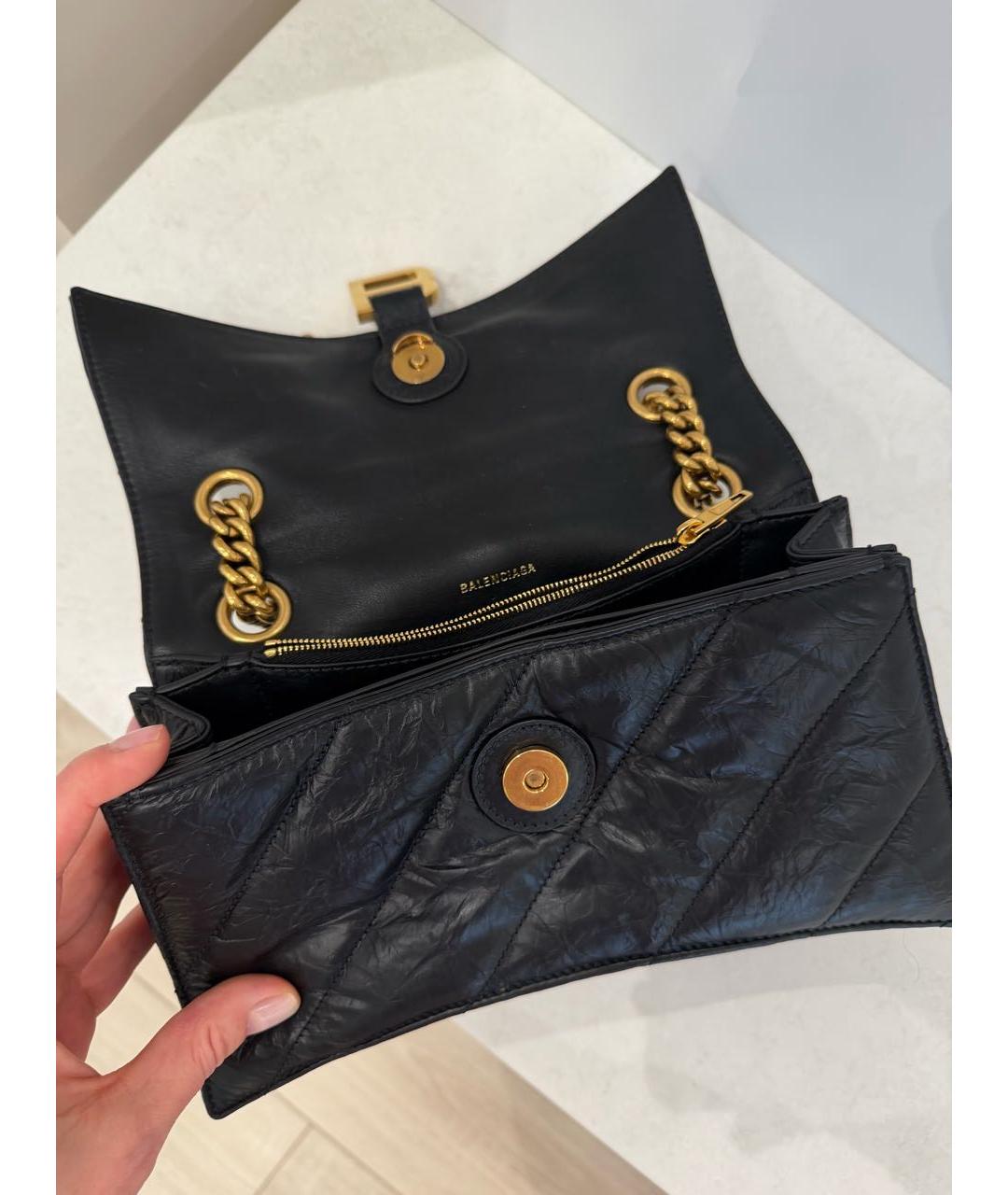 BALENCIAGA Черная кожаная сумка через плечо, фото 5