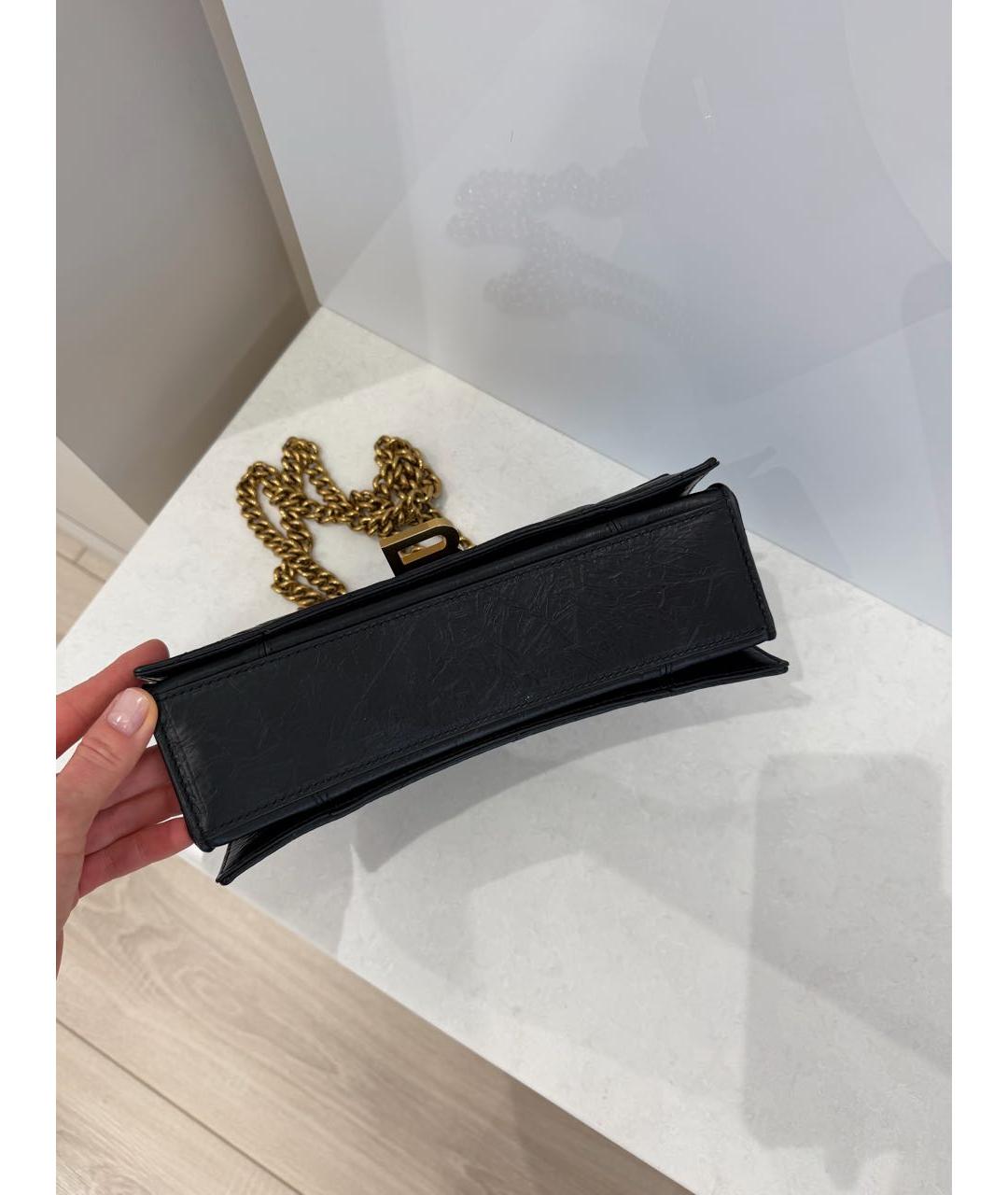 BALENCIAGA Черная кожаная сумка через плечо, фото 4