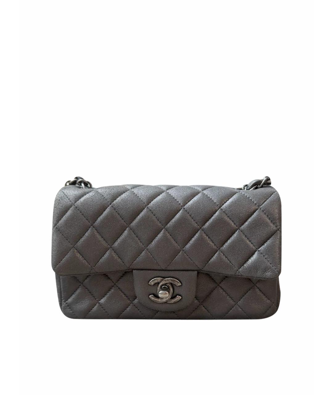 CHANEL Серая кожаная сумка через плечо, фото 1