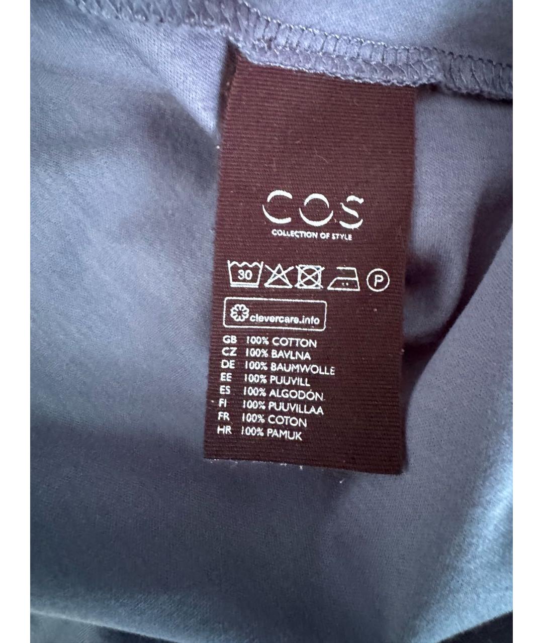 COS Голубая хлопковая блузы, фото 4
