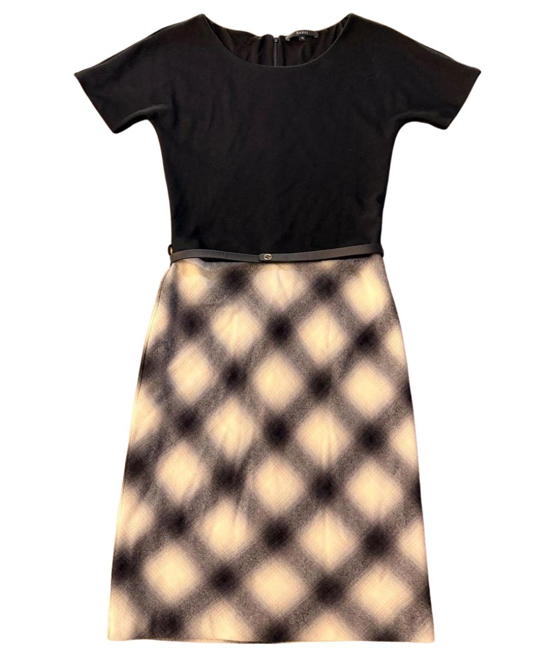 GUCCI Черное шерстяное повседневное платье, фото 1