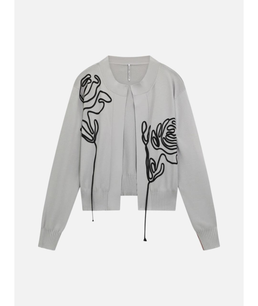 LIVIANA CONTI Серый вискозный кардиган, фото 5