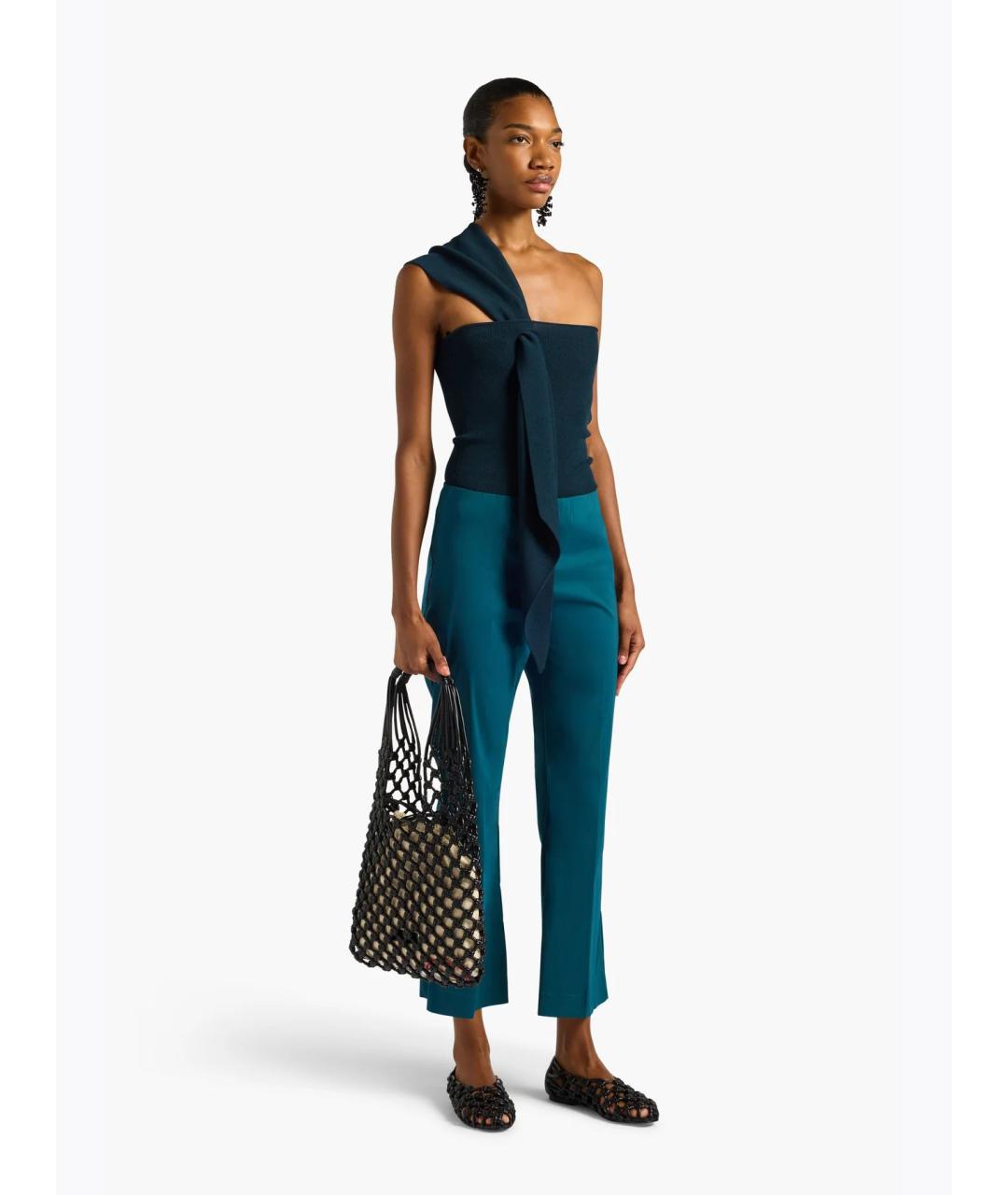 LIVIANA CONTI Зеленые прямые брюки, фото 2