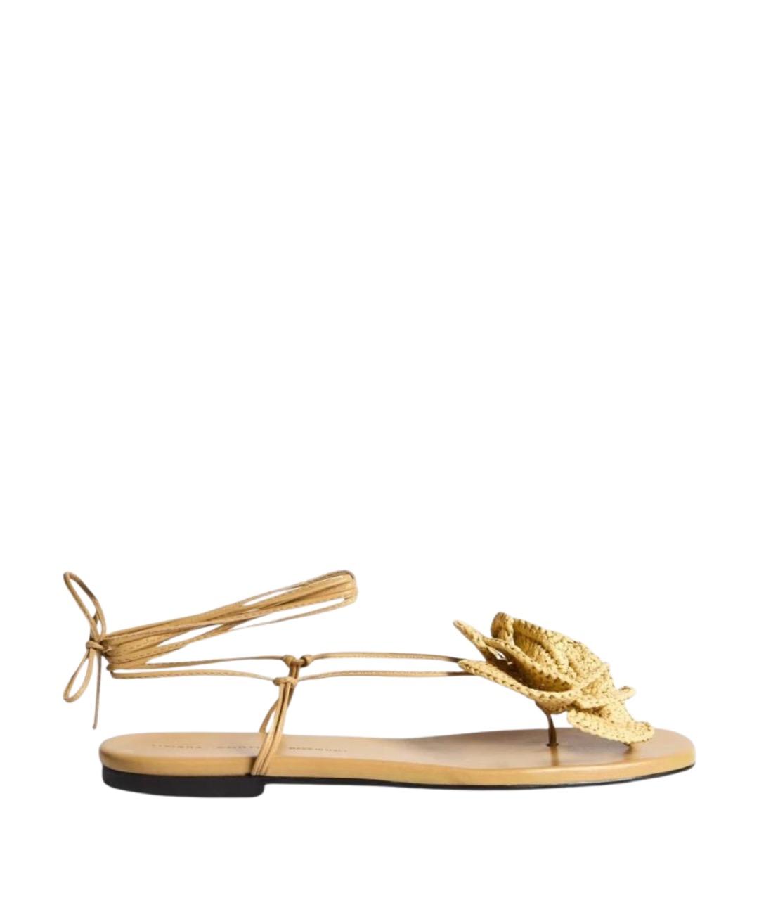 LIVIANA CONTI Бежевые кожаные сандалии, фото 1