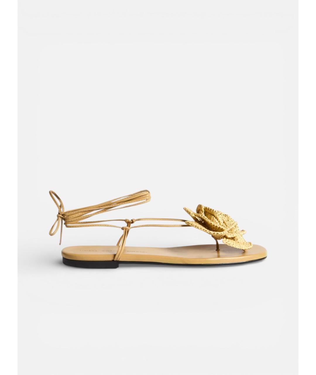 LIVIANA CONTI Бежевые кожаные сандалии, фото 5