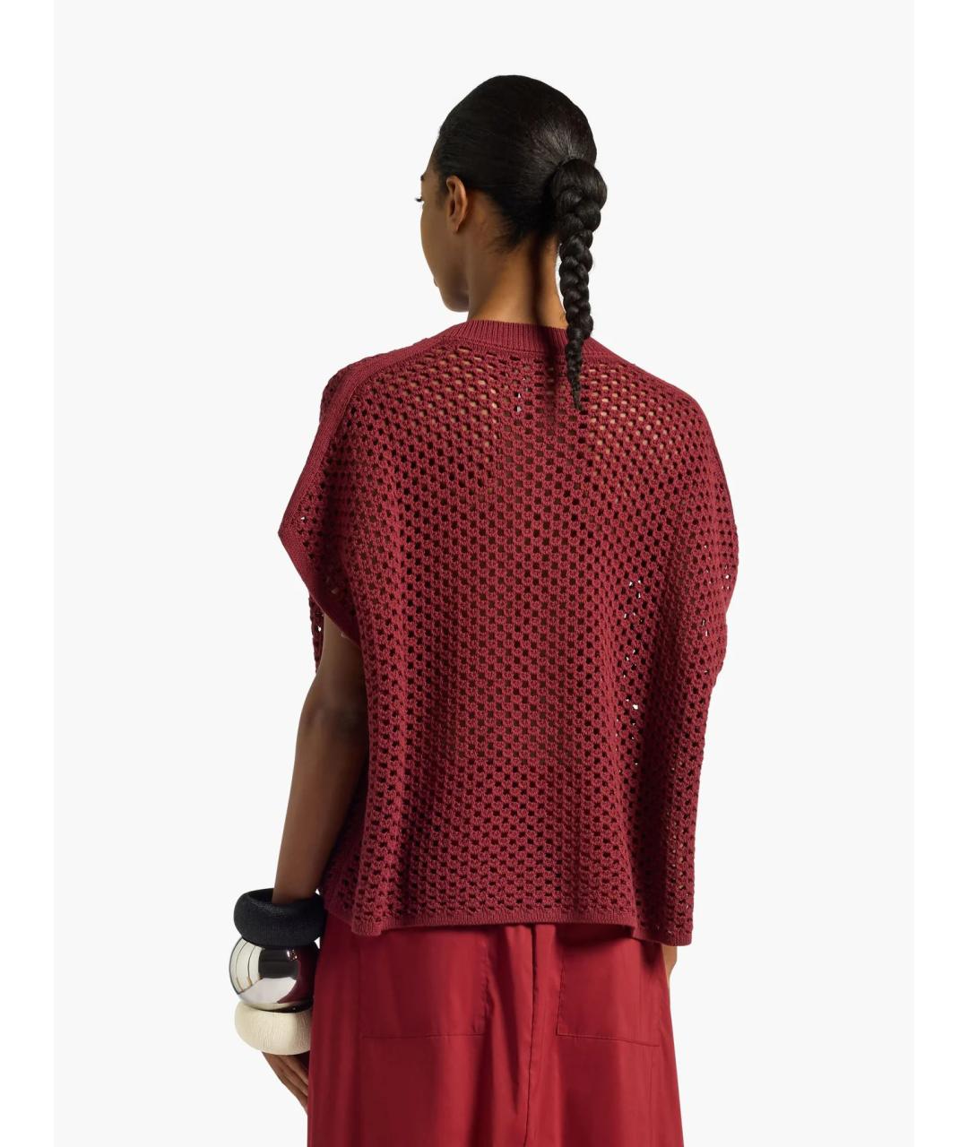 LIVIANA CONTI Бордовая хлопковая блузы, фото 3