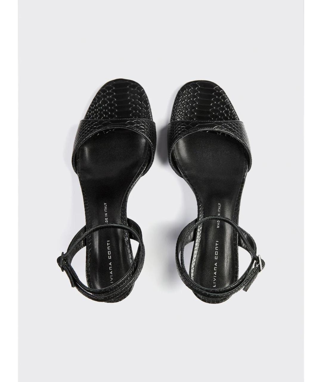 LIVIANA CONTI Черные кожаные сандалии, фото 3