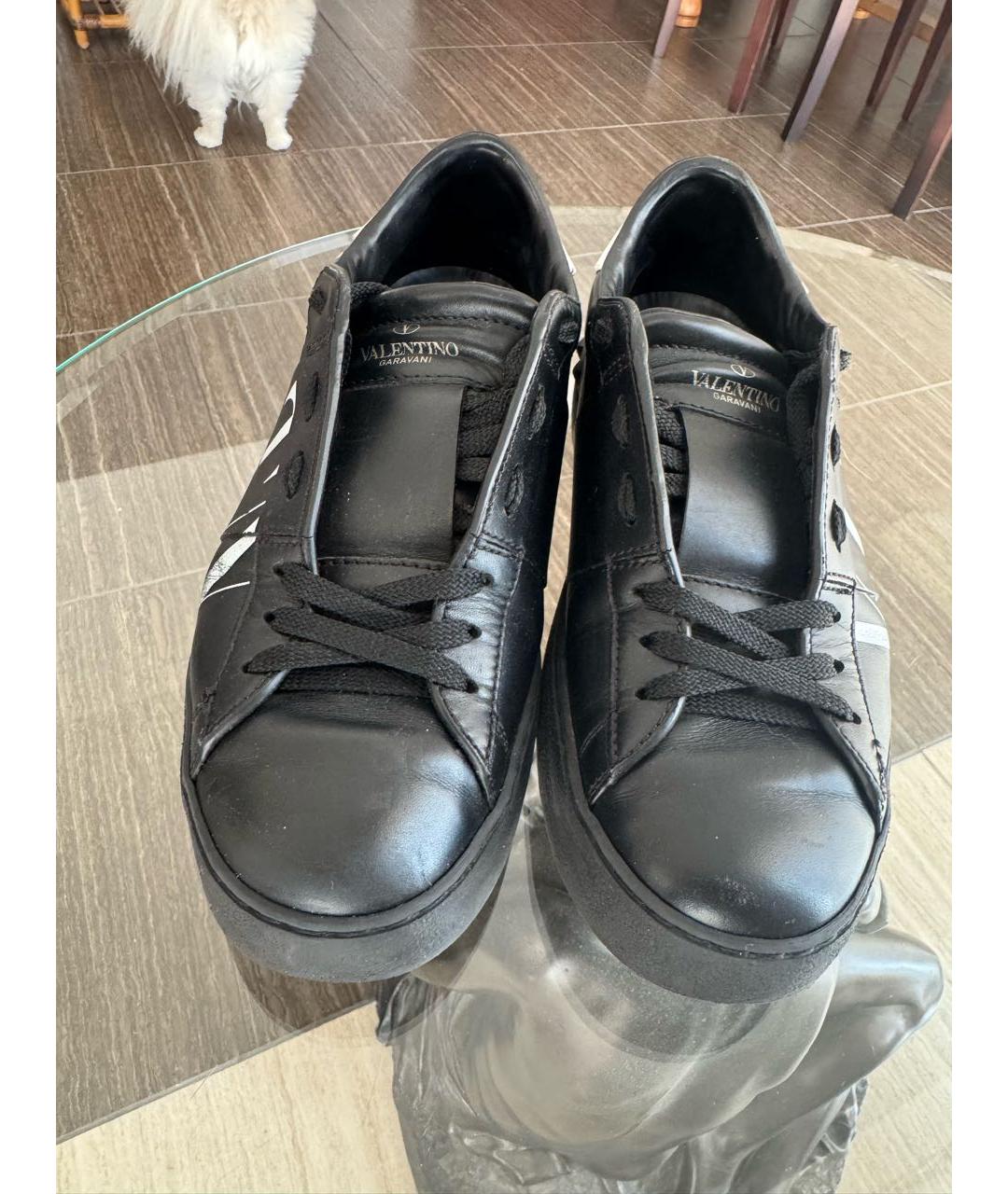 VALENTINO Черные кожаные кеды, фото 2