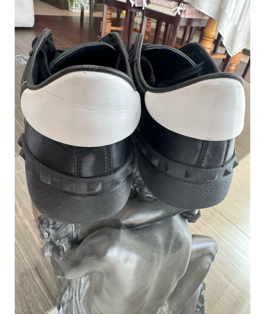 VALENTINO Черные кожаные кеды, фото 4