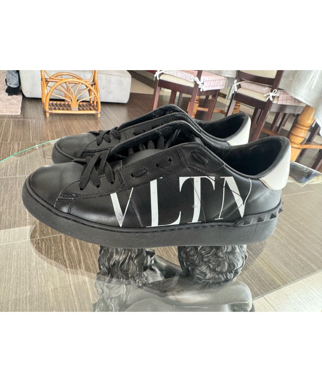 VALENTINO Черные кожаные кеды, фото 5