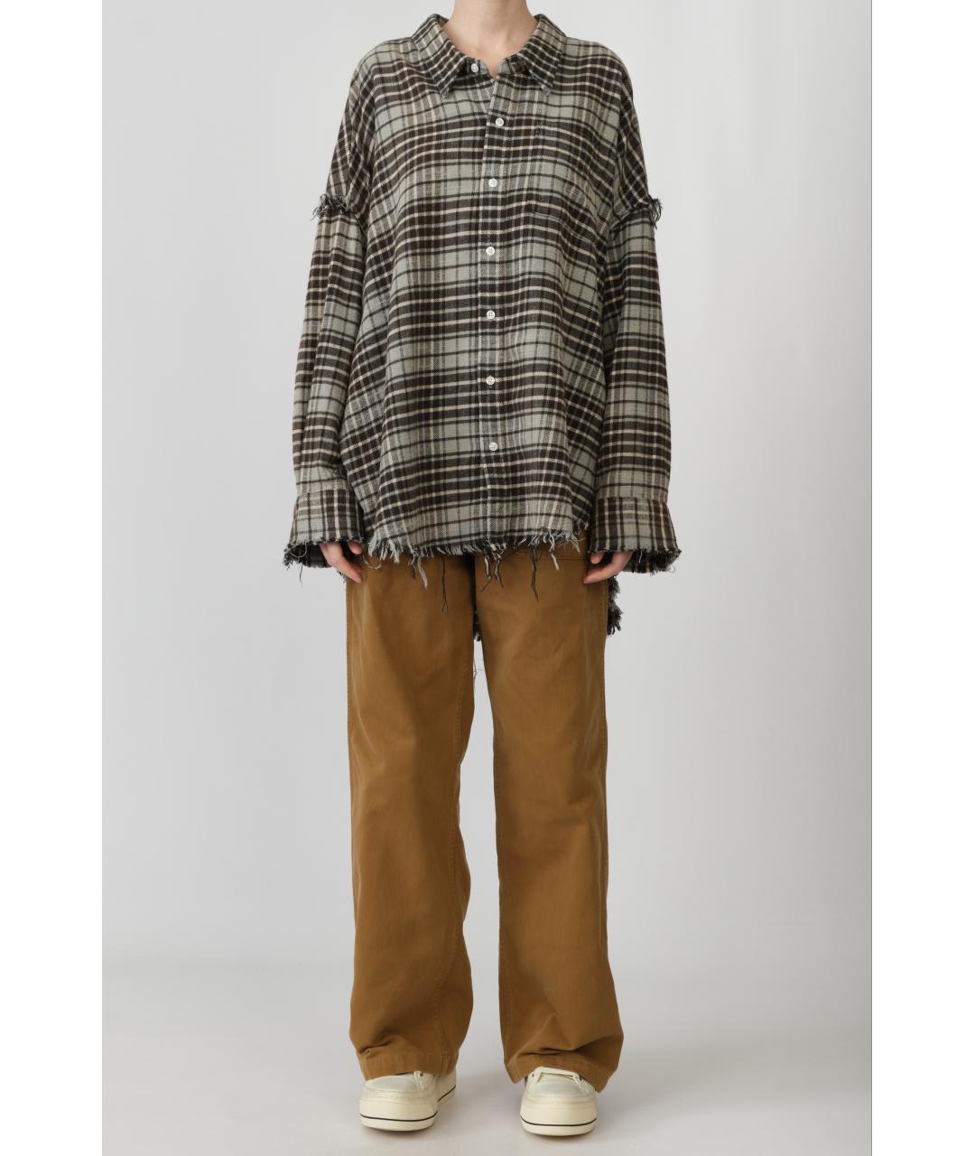 R13 Коричневые хлопковые прямые брюки, фото 6