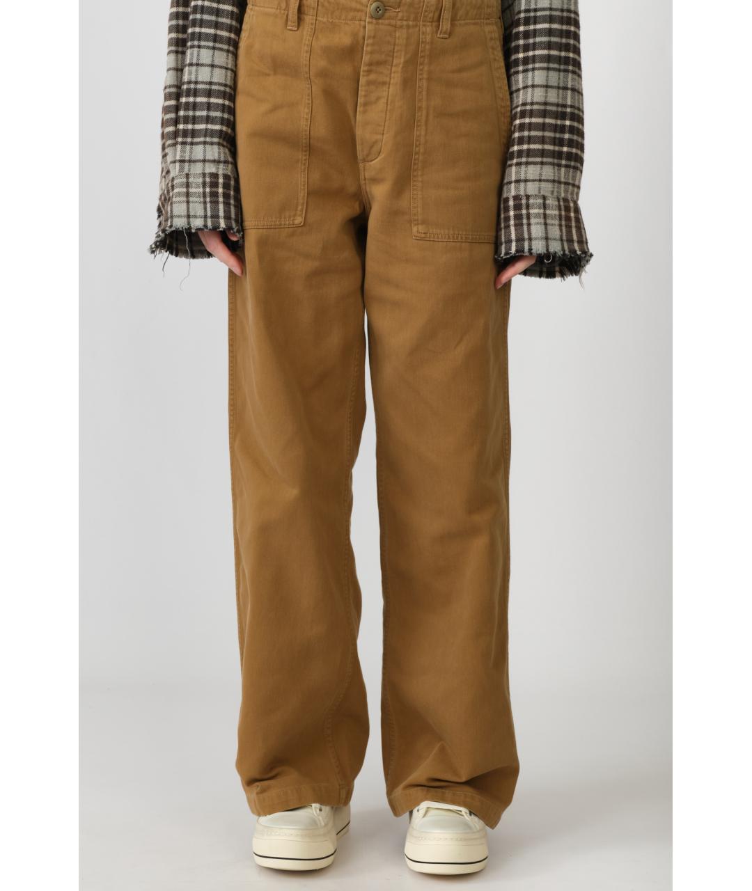 R13 Коричневые хлопковые прямые брюки, фото 7