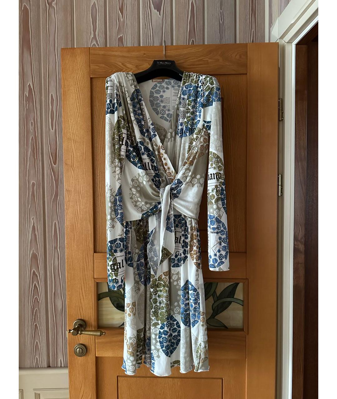 JOHN GALLIANO Мульти полиэстеровое повседневное платье, фото 5