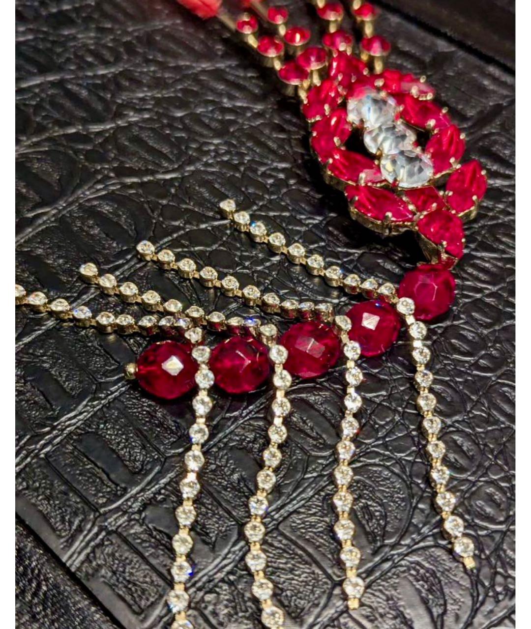 DRIES VAN NOTEN Бордовая латунная булавка / брошь, фото 8