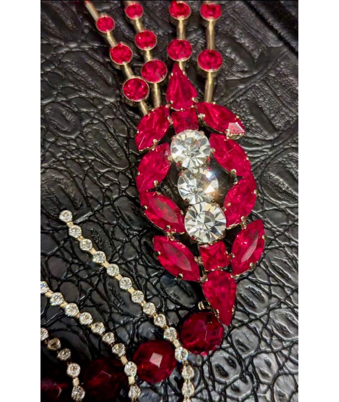 DRIES VAN NOTEN Бордовая латунная булавка / брошь, фото 3