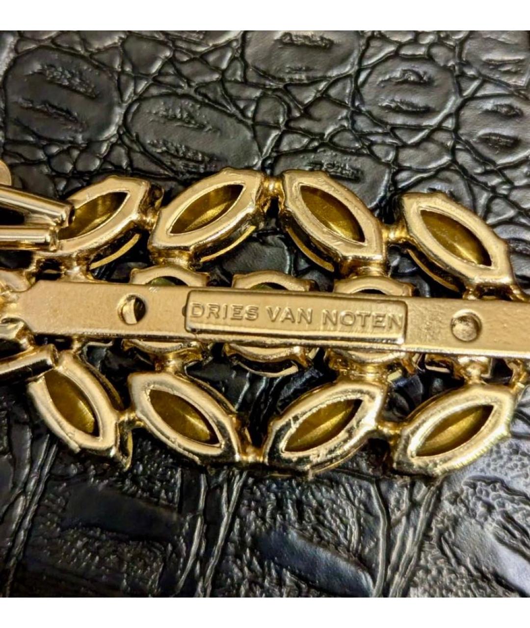 DRIES VAN NOTEN Бордовая латунная булавка / брошь, фото 7