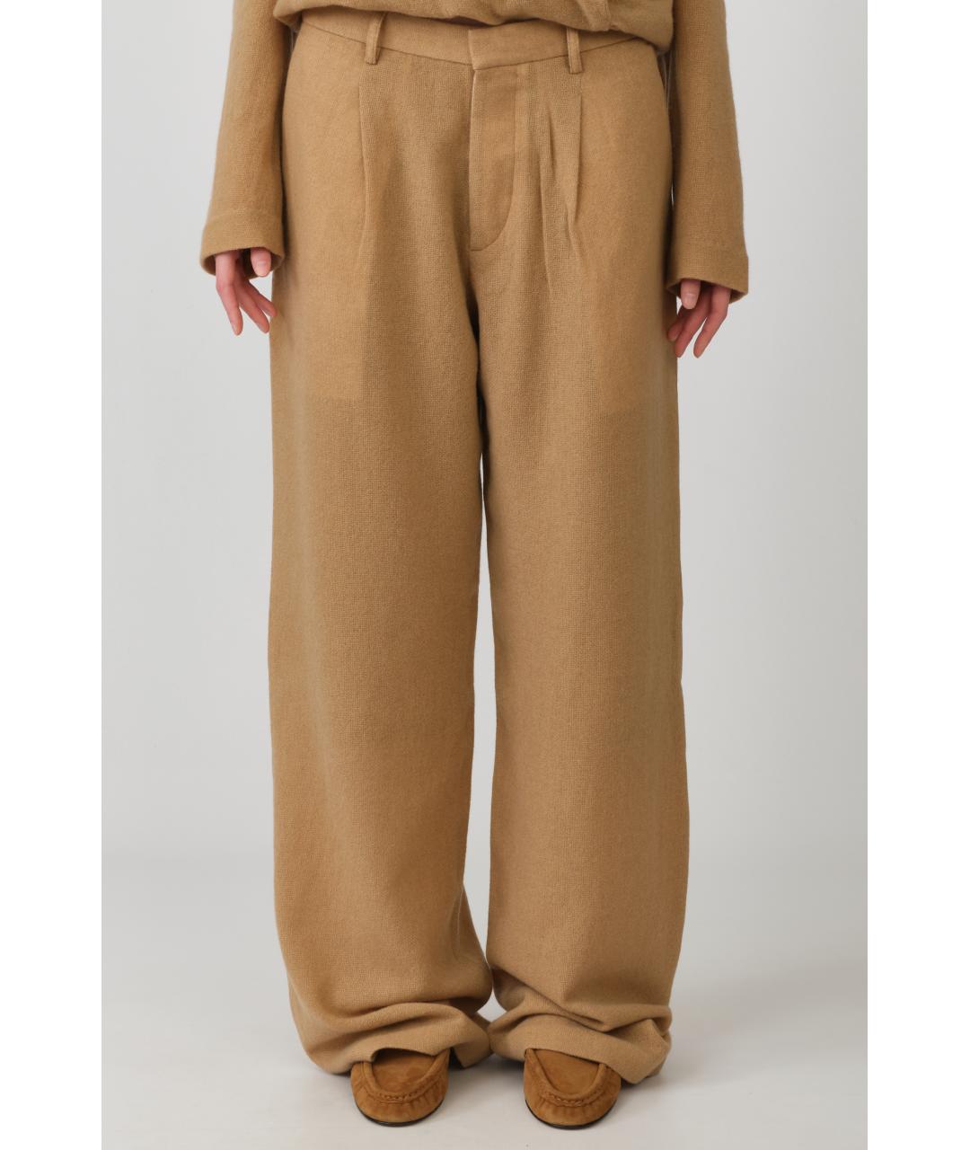 R13 Коричневые кашемировые прямые брюки, фото 5