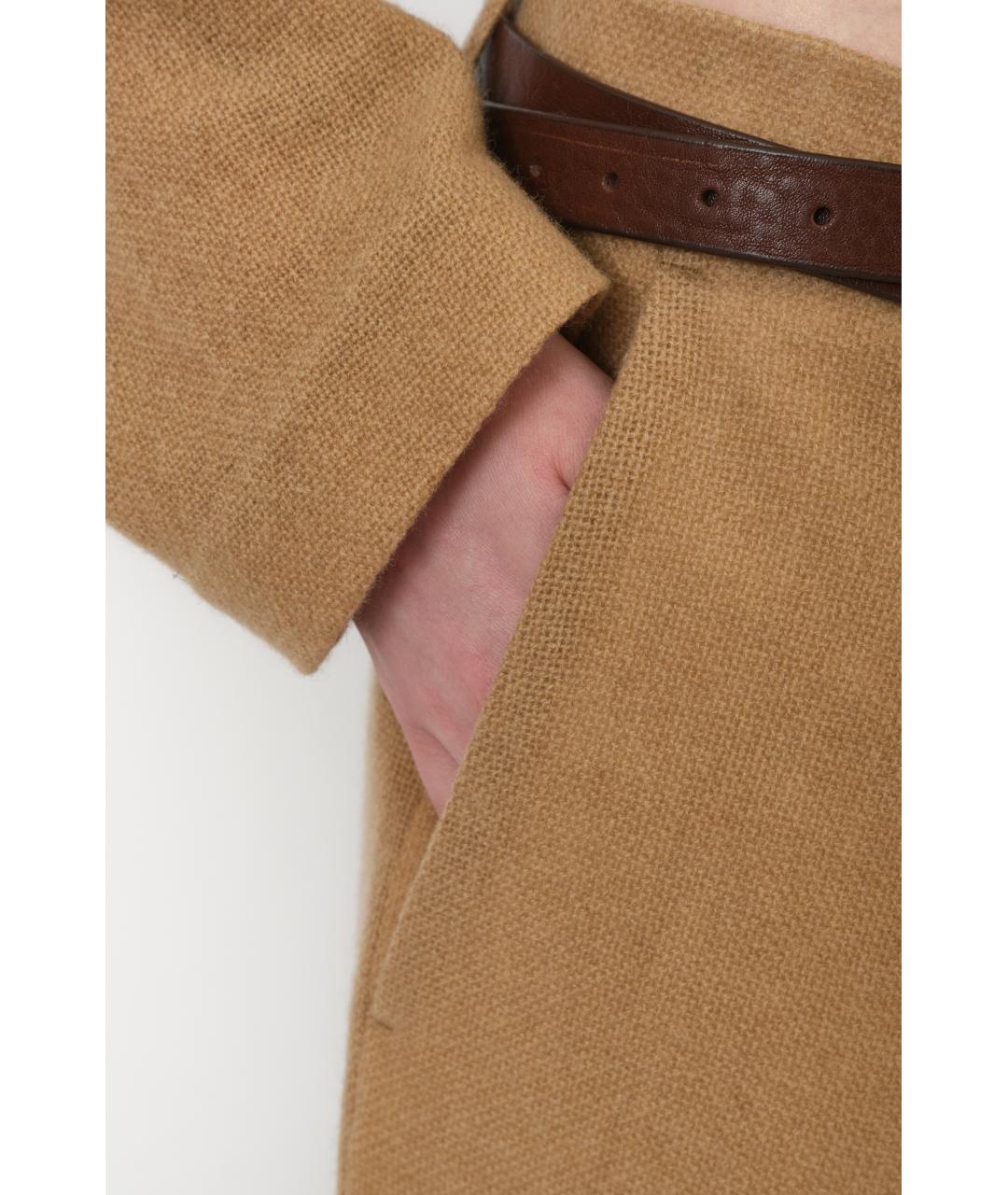 R13 Коричневые кашемировые прямые брюки, фото 4