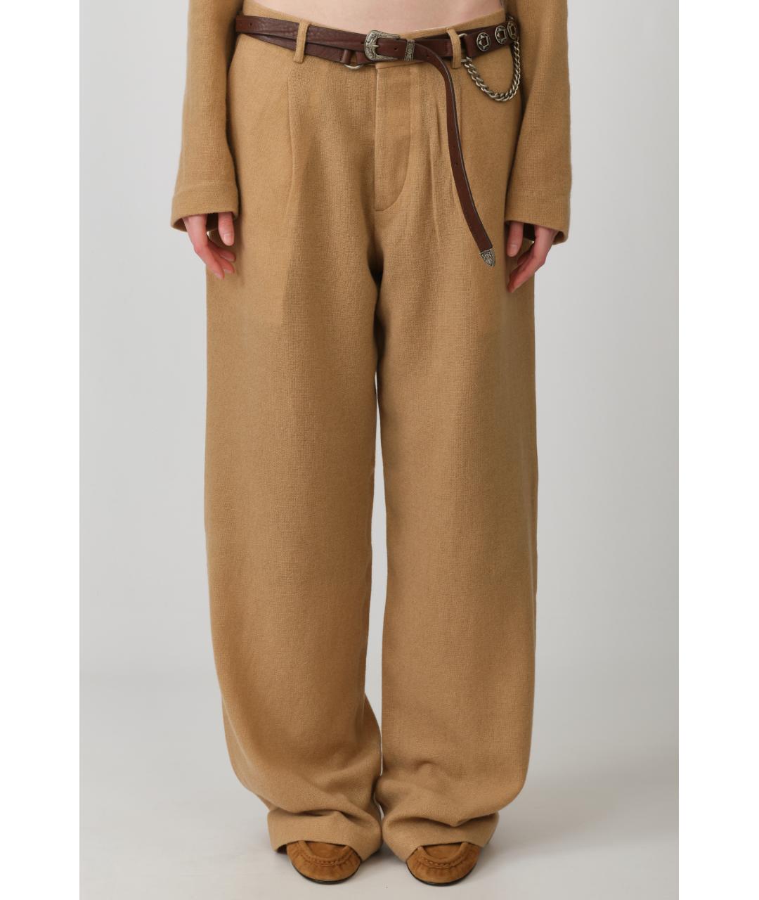 R13 Коричневые кашемировые прямые брюки, фото 6