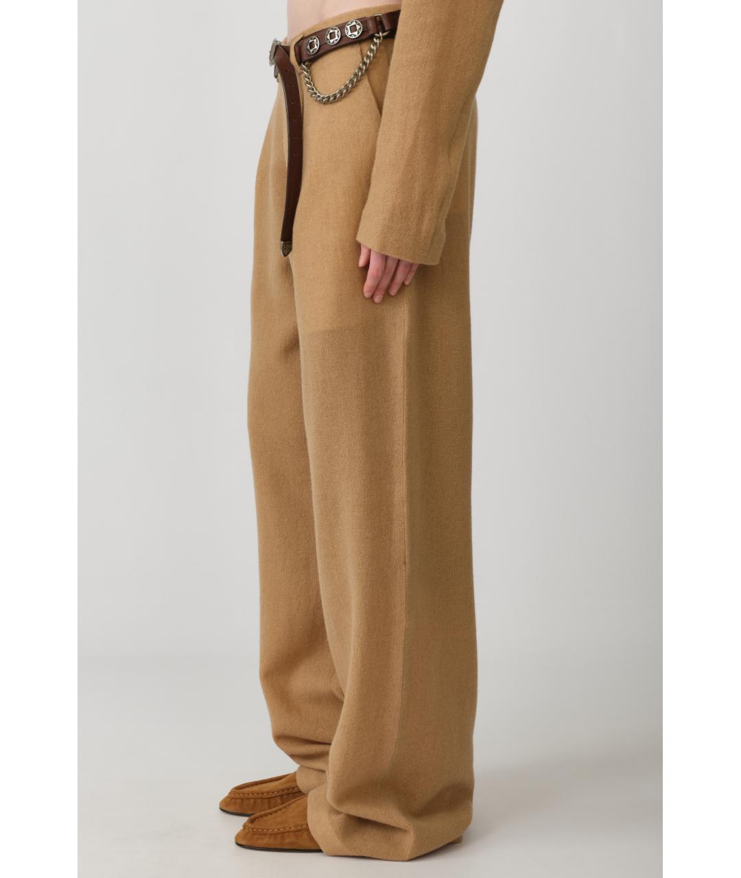 R13 Коричневые кашемировые прямые брюки, фото 2