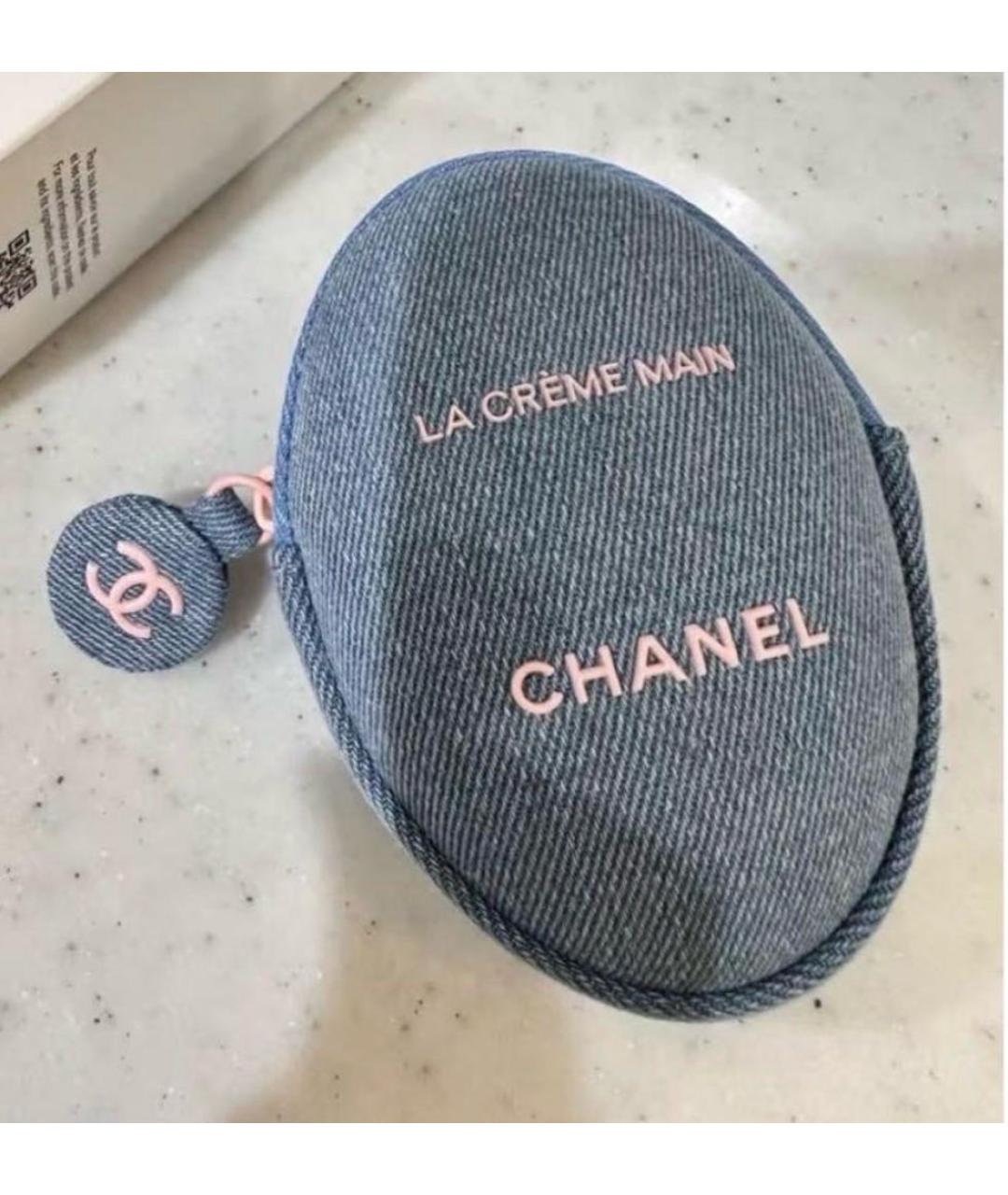 CHANEL Голубая деним косметичка, фото 2