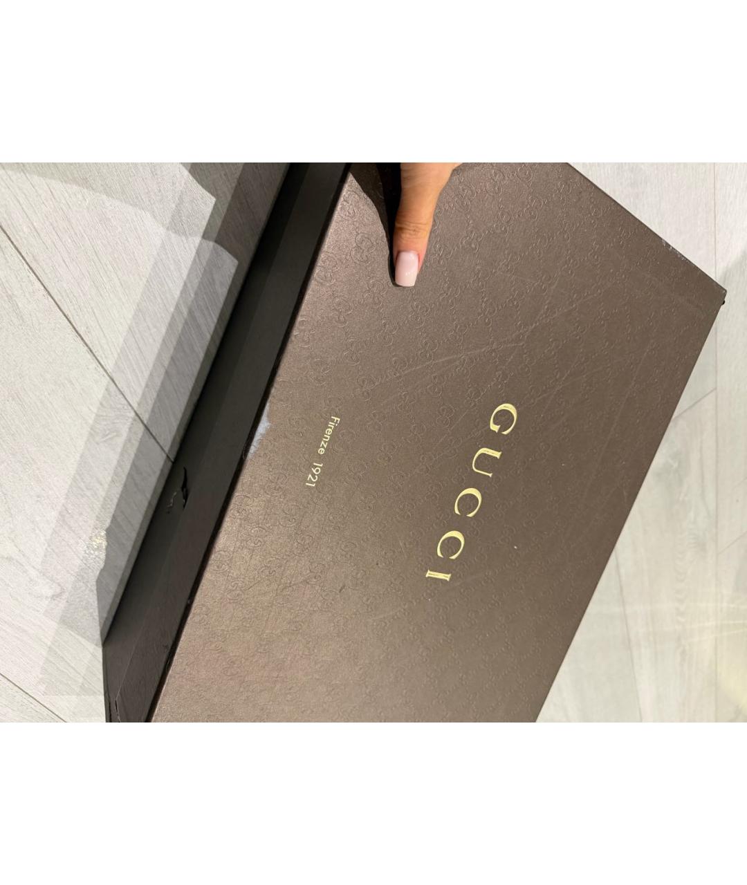 GUCCI Серебряные кожаные ботильоны, фото 3