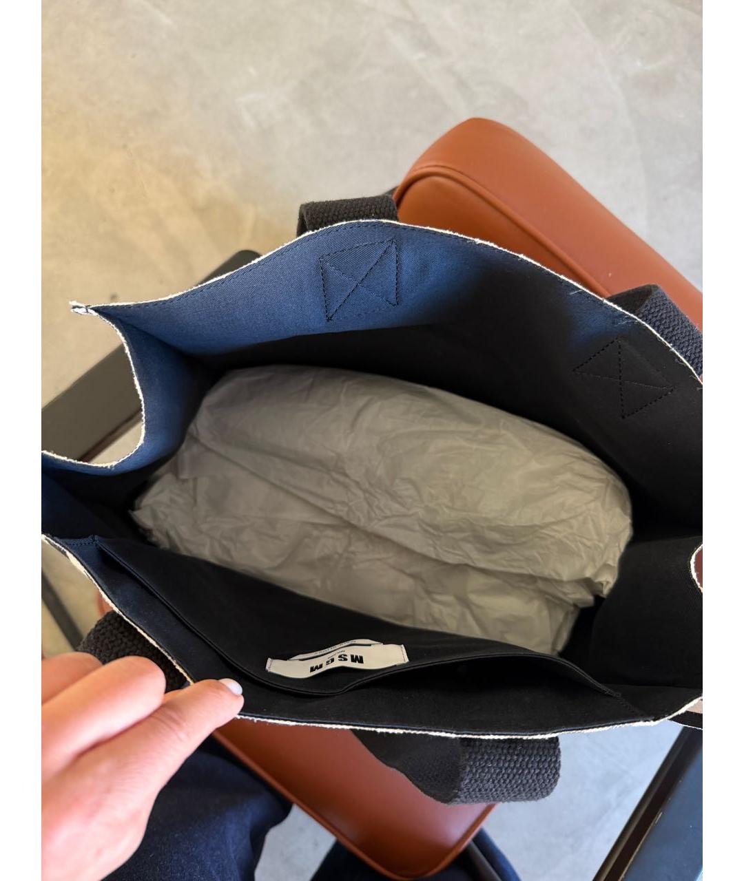 MSGM Черная тканевая пляжная сумка, фото 8