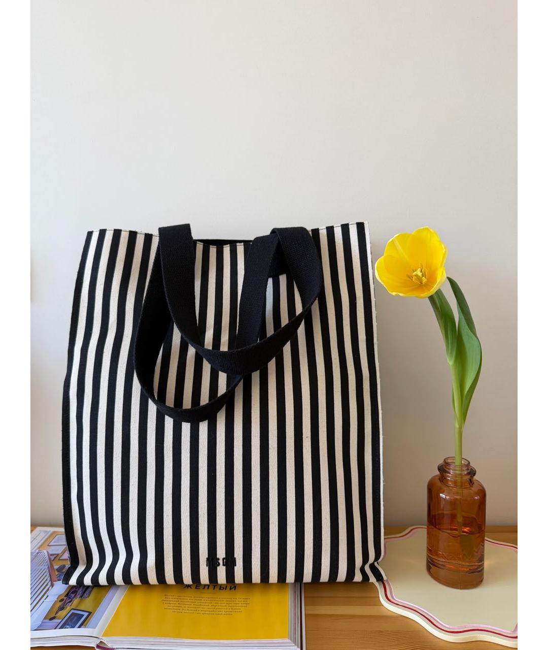 MSGM Черная тканевая пляжная сумка, фото 6