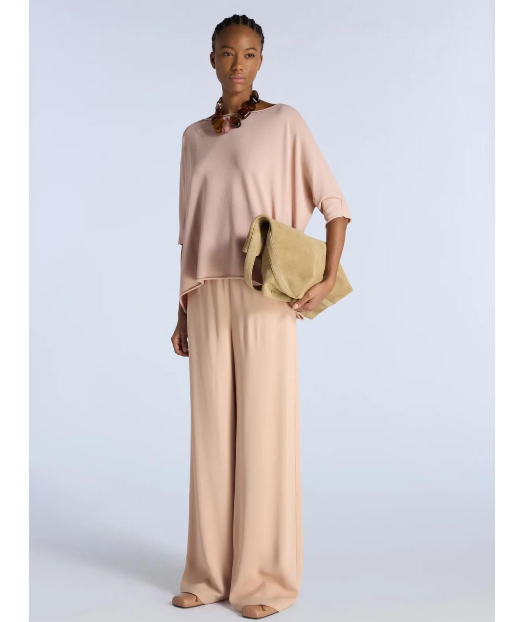 LIVIANA CONTI Розовые вискозные брюки широкие, фото 2