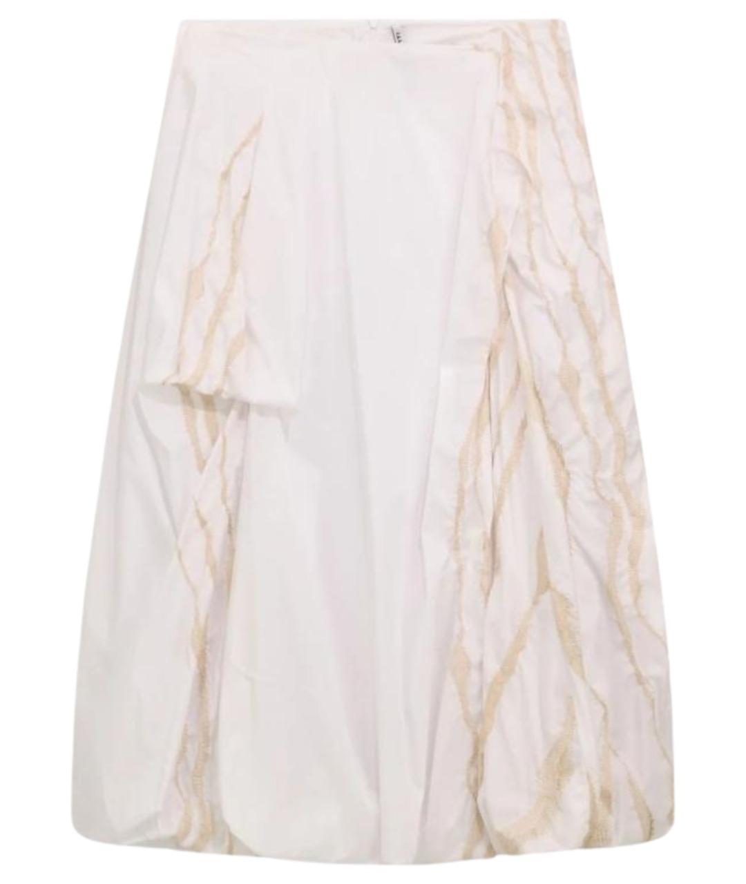 LIVIANA CONTI Белая хлопковая юбка миди, фото 1