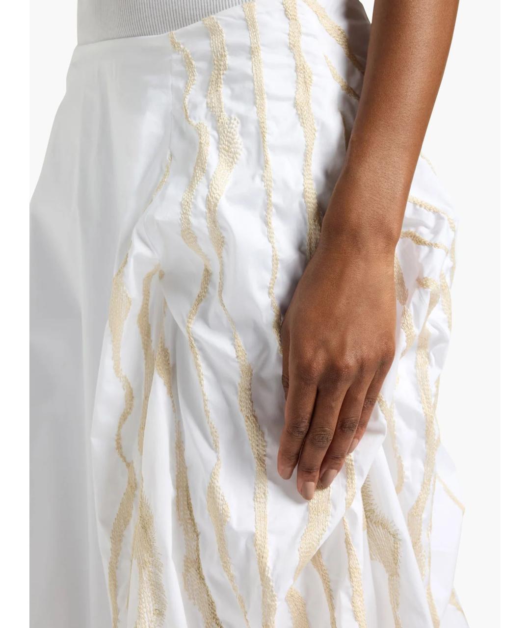 LIVIANA CONTI Белая хлопковая юбка миди, фото 5