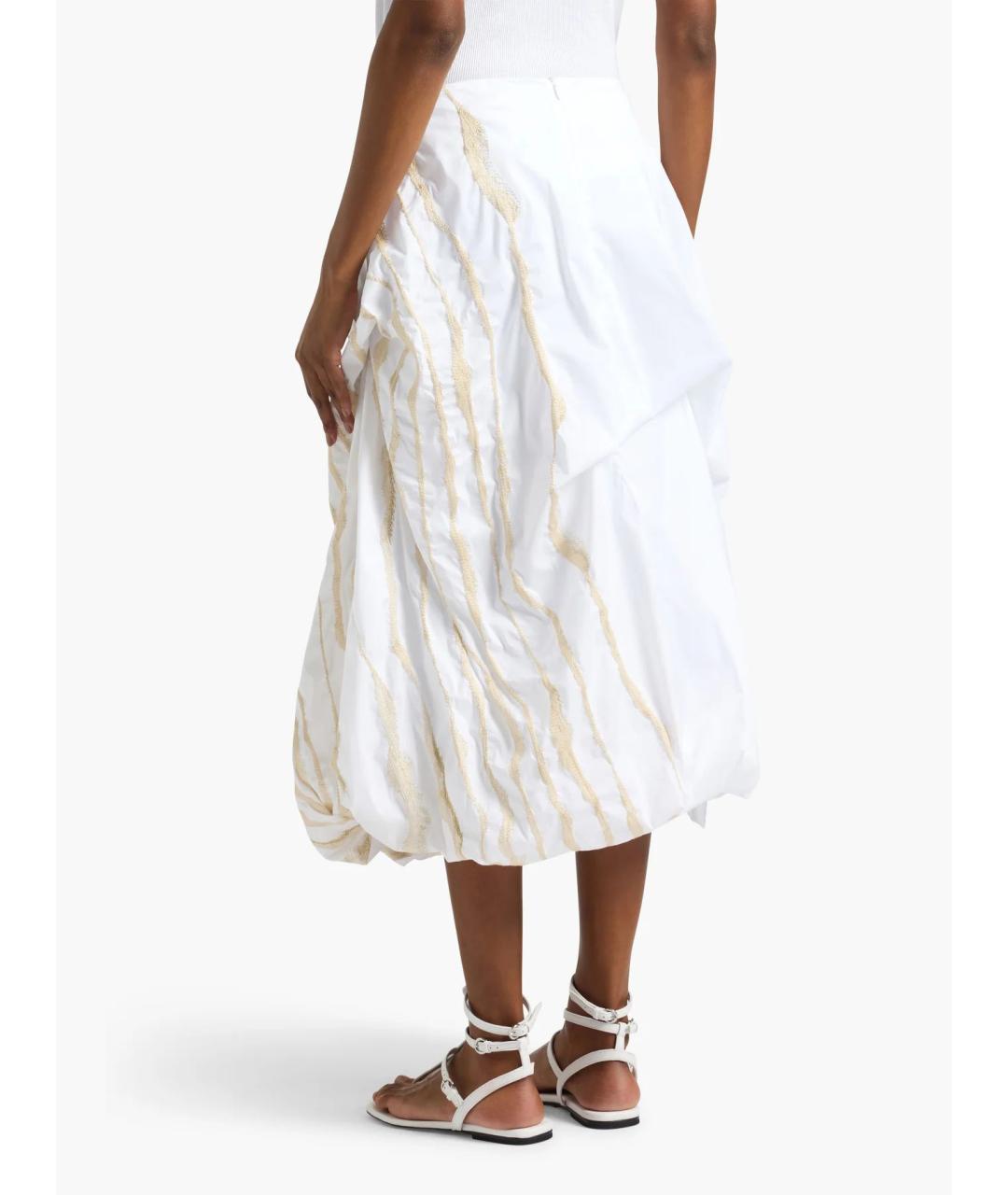LIVIANA CONTI Белая хлопковая юбка миди, фото 4