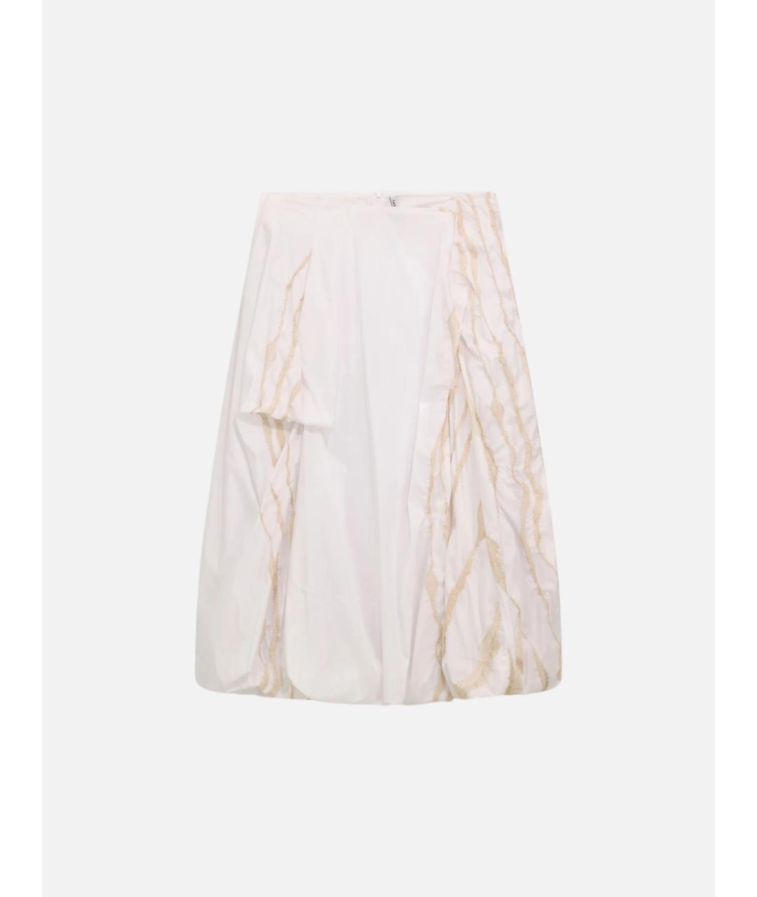 LIVIANA CONTI Белая хлопковая юбка миди, фото 6
