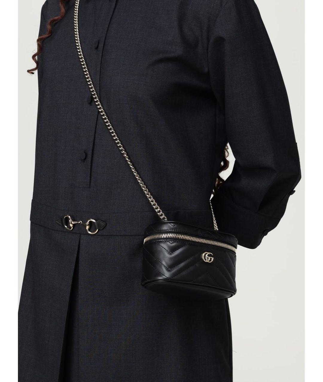 GUCCI Черная кожаная сумка через плечо, фото 3