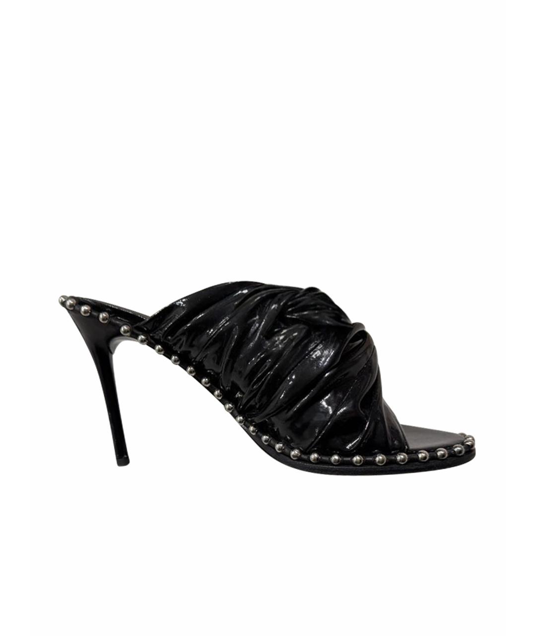 ALEXANDER WANG Черные мюли из лакированной кожи, фото 1