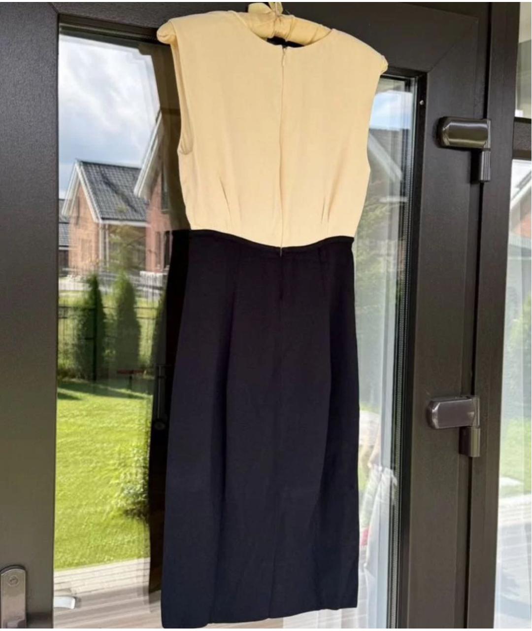 CHANEL Бежевое вискозное повседневное платье, фото 4