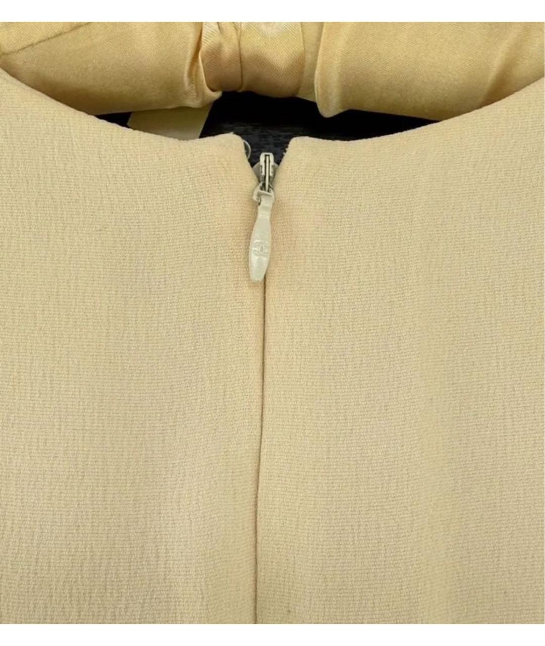 CHANEL Бежевое вискозное повседневное платье, фото 6