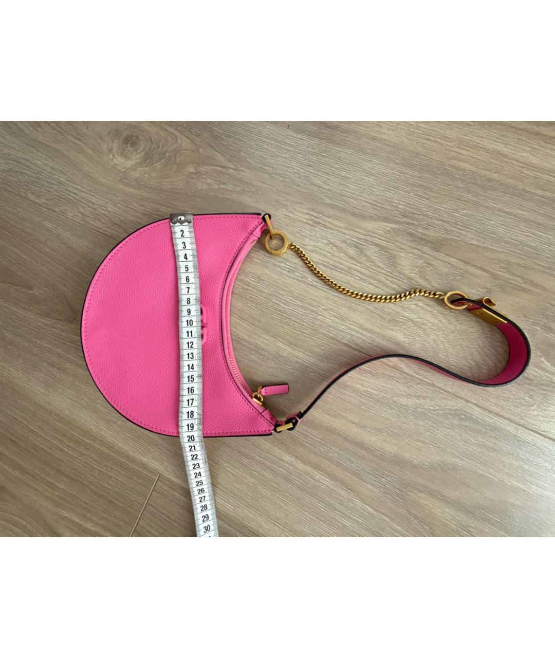 VALENTINO Фуксия кожаная сумка через плечо, фото 3