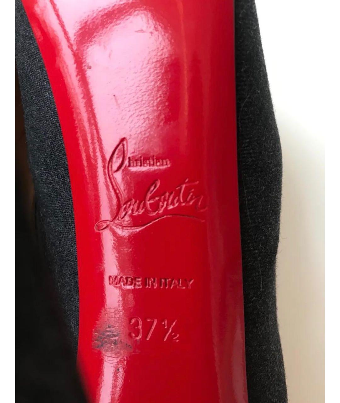 CHRISTIAN LOUBOUTIN Серые текстильные туфли, фото 7