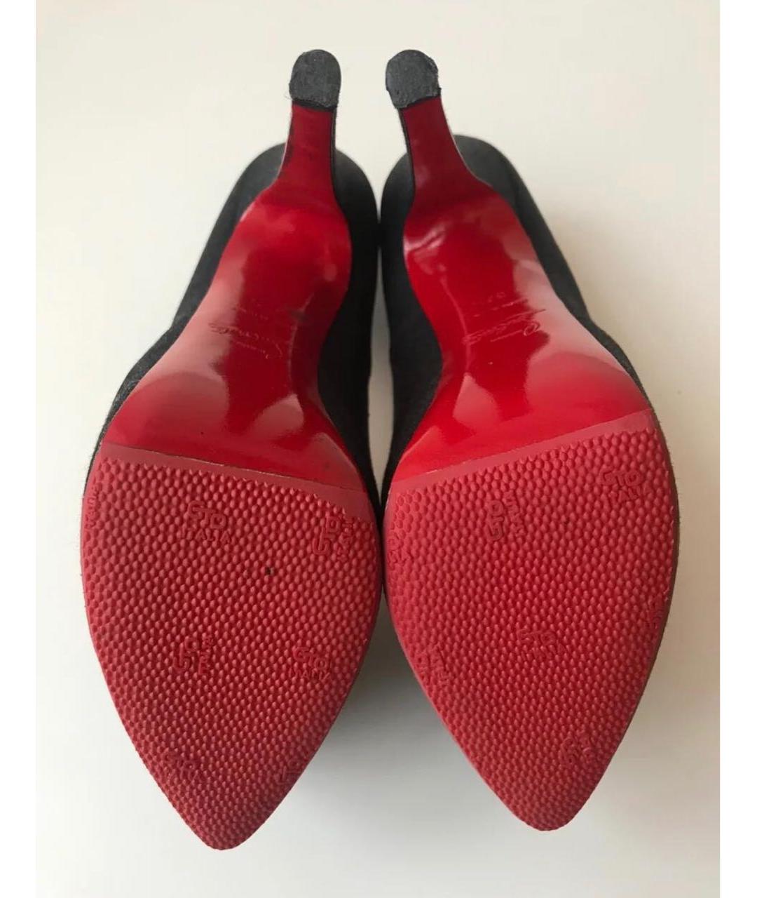 CHRISTIAN LOUBOUTIN Серые текстильные туфли, фото 5