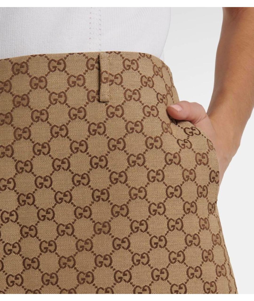 GUCCI Бежевая юбка мини, фото 4