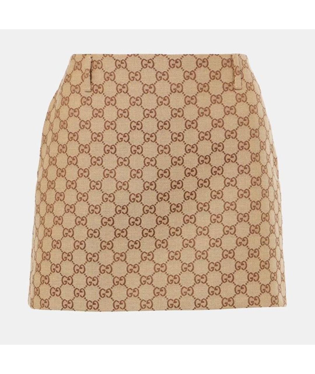 GUCCI Бежевая юбка мини, фото 6