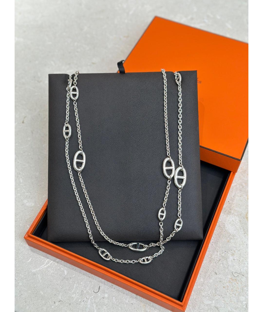 HERMES Серебряное серебряное колье, фото 3