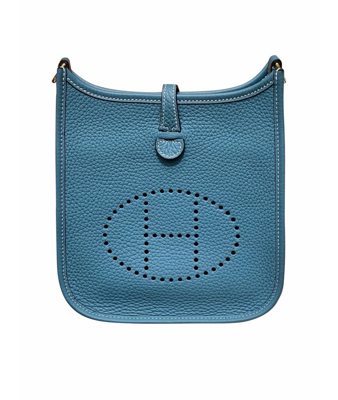 HERMES Синяя кожаная сумка через плечо, фото 1