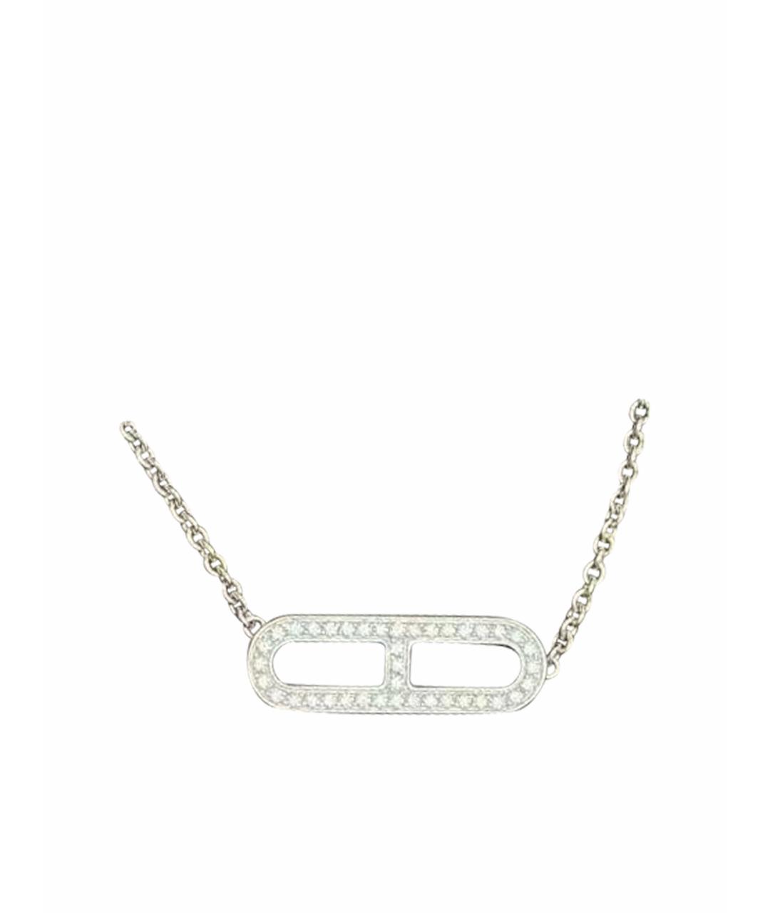 HERMES Серебряное колье из белого золота, фото 1