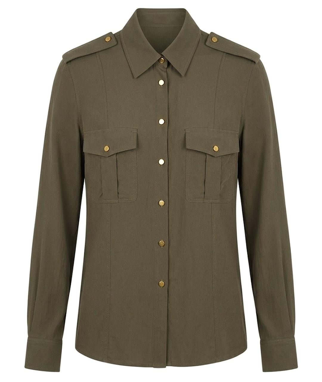 TOM FORD Хаки шелковая блузы, фото 1