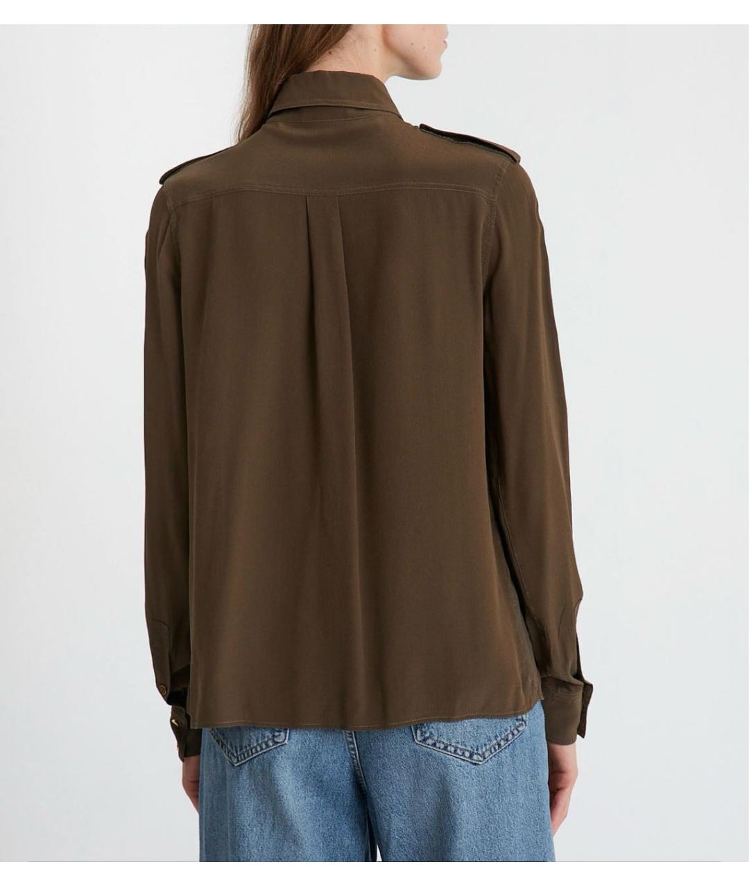 TOM FORD Хаки шелковая блузы, фото 2