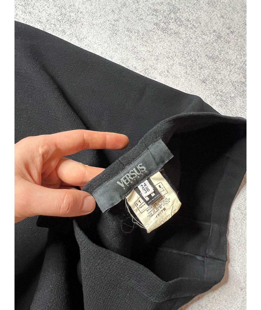 VERSUS VERSACE Черные шерстяные прямые брюки, фото 6