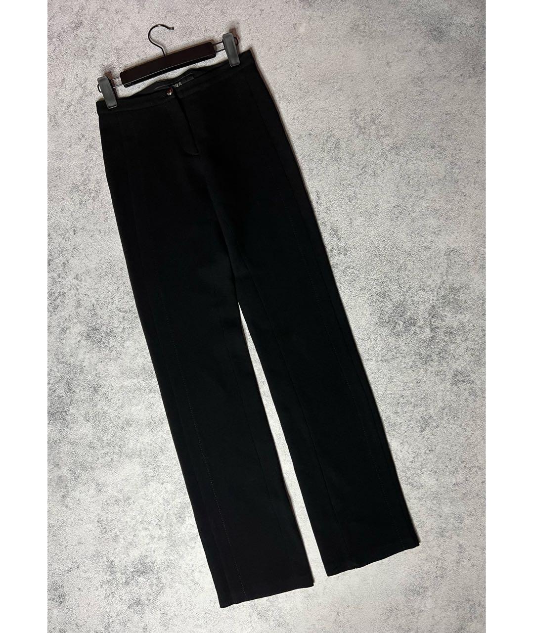 VERSUS VERSACE Черные шерстяные прямые брюки, фото 2